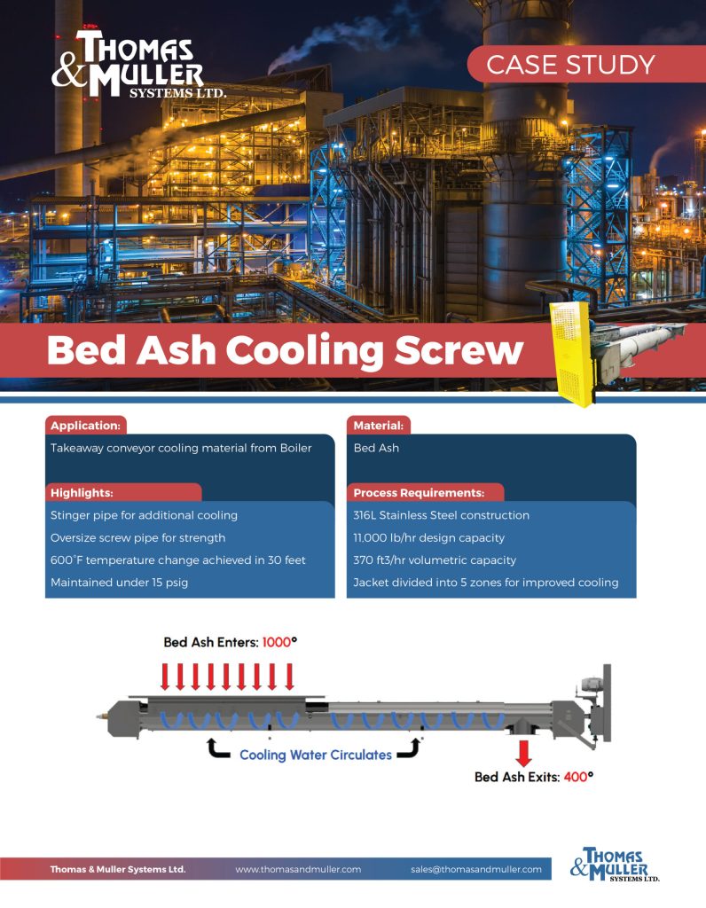 Thomas and Muller Bed Ash Cooling Screw case study infographic